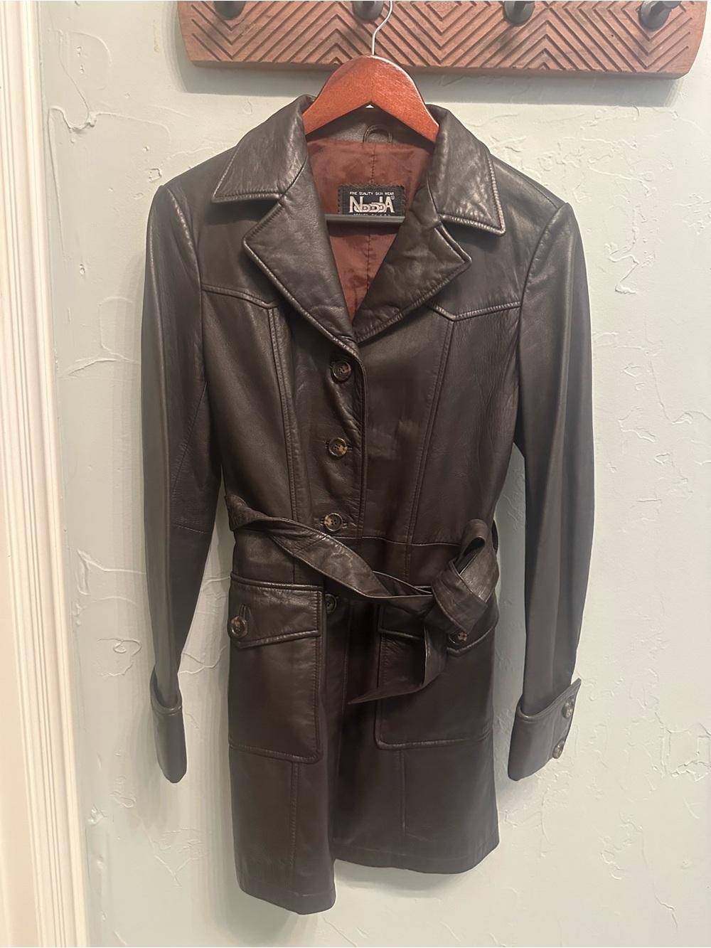 Genuine Leather Trench Coat